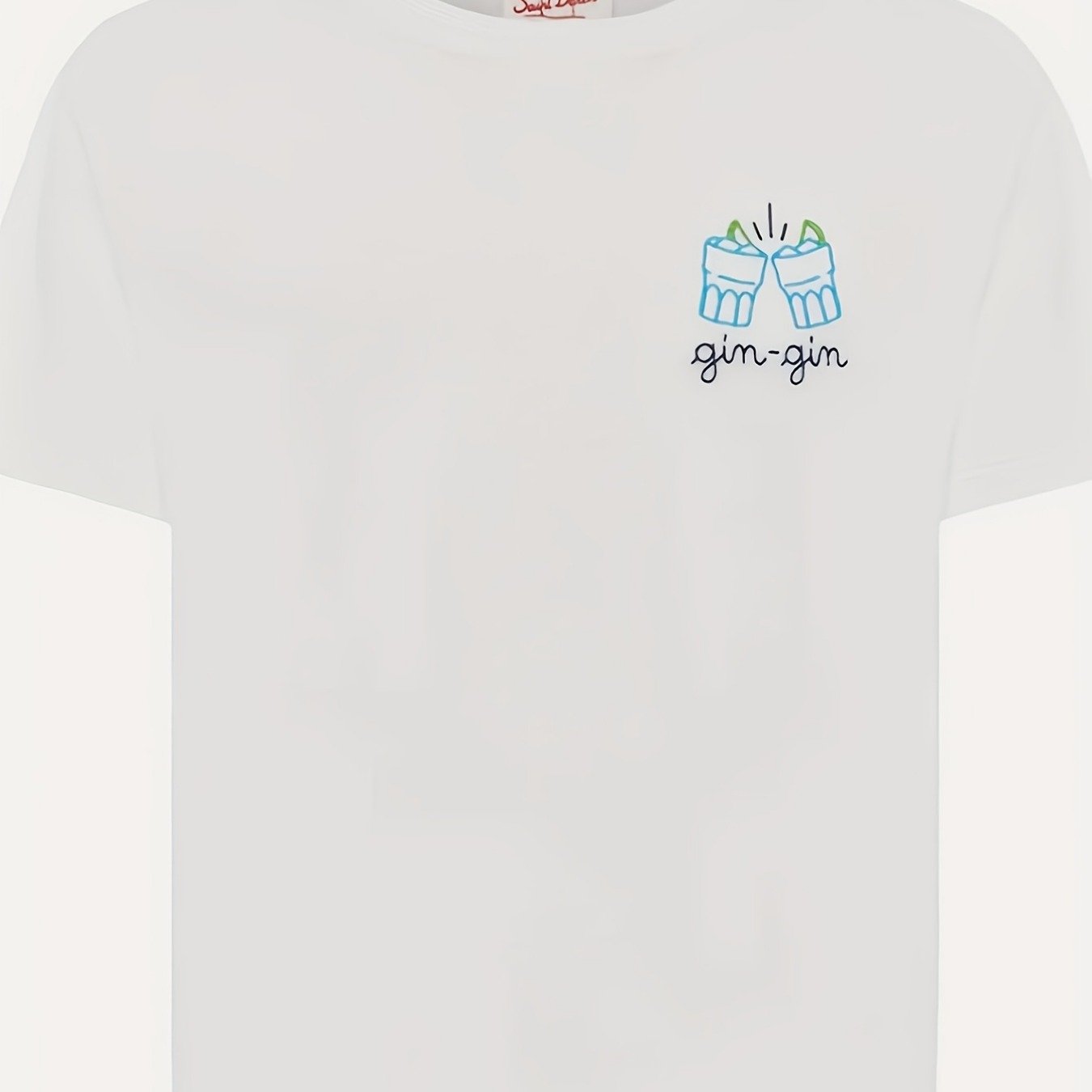 Image of Jersey T-shirt With Gin Gin Embellishment Casual Round Neck Short Sleeve, Comfortable & Machine Washable, Design For Casual Attire & Sport