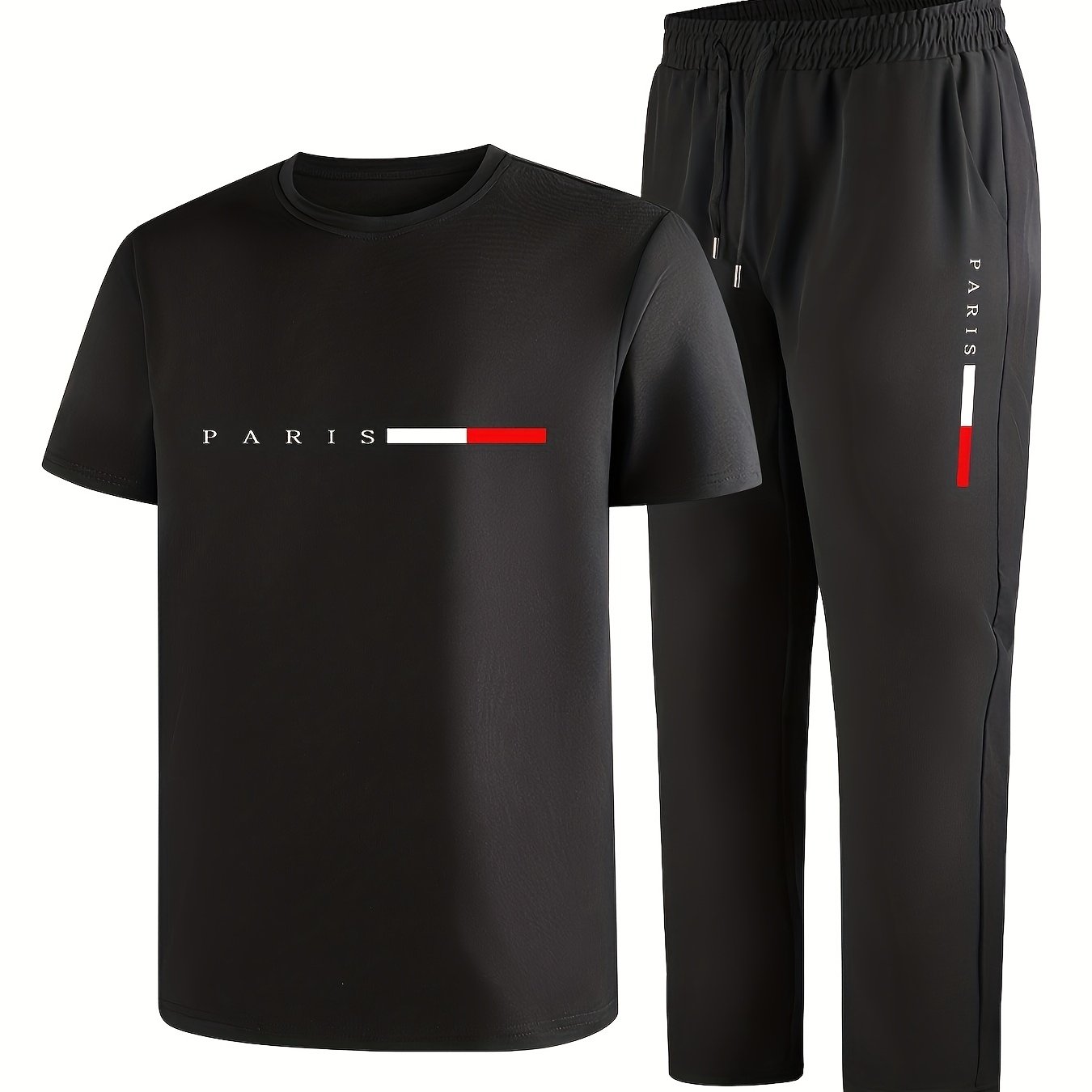 Image of Quick-dry Men's Cool Casual Athletic Print Pattern 2pcs Set
