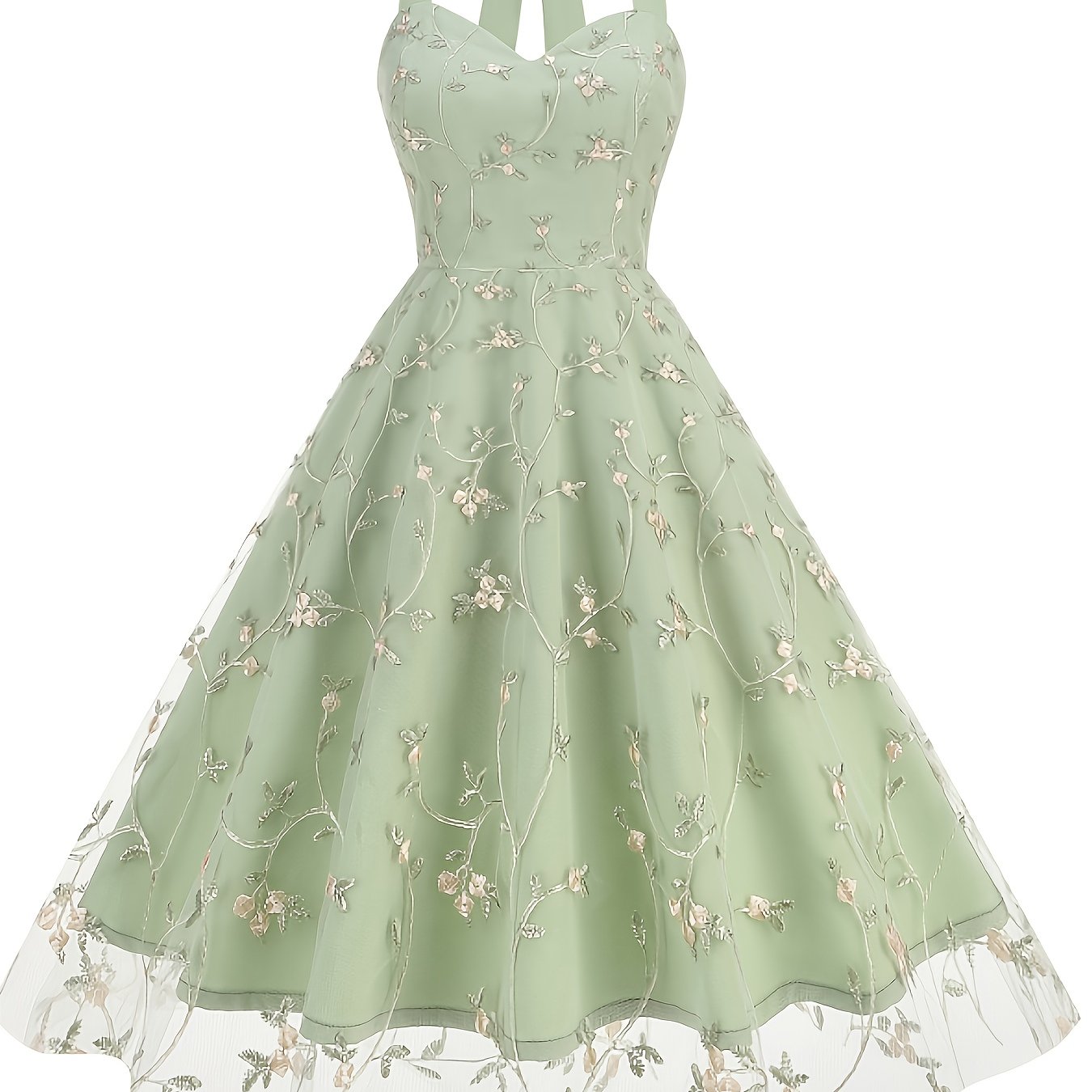 Vintage-Inspired Sleeveless A-Line Party Gown with * Bow Detail, Machine Washable, Polyester