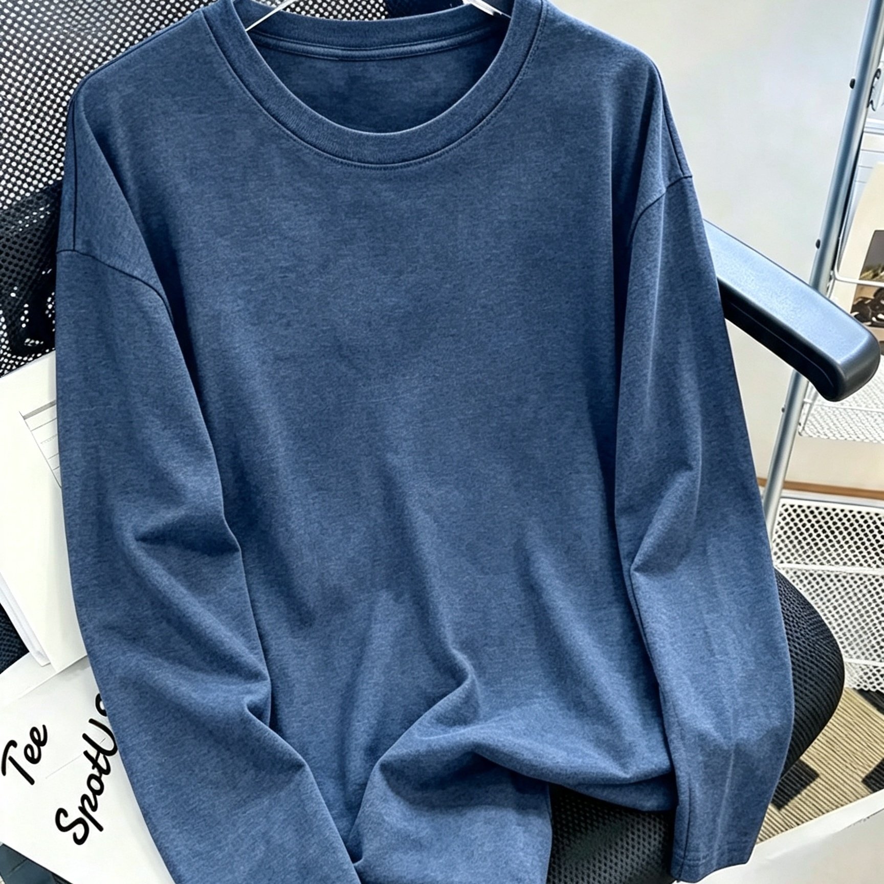 TEMU Plus Size - Plus-size Women' Color Round Neck Long Sleeve T-shirt Top, Casual Everyday Pullover For Spring And Autumn, Women' Shirt