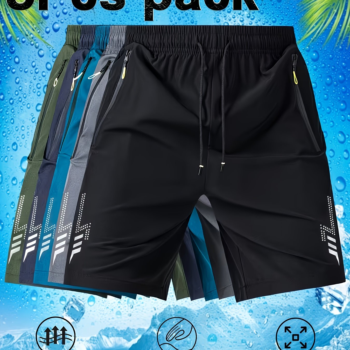 TEMU Set Of 5, Men's Athletic Shorts, Running Shorts, Quick-dry Shorts, Summer Basketball Shorts, Breathable, Lightweight, Soft And Comfortable,