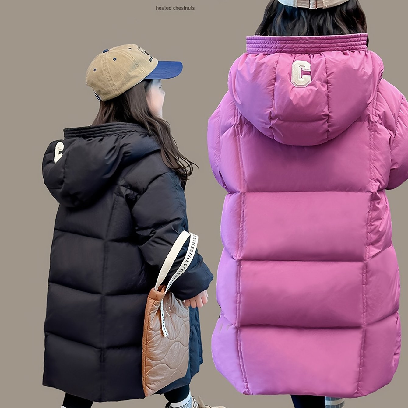 Image of Unisex New Style Padded, Mid-length Over-the-knee Windproof And Cold-resistant Hooded Jacket Snowsuit Winter Outerwear, 1 Piece