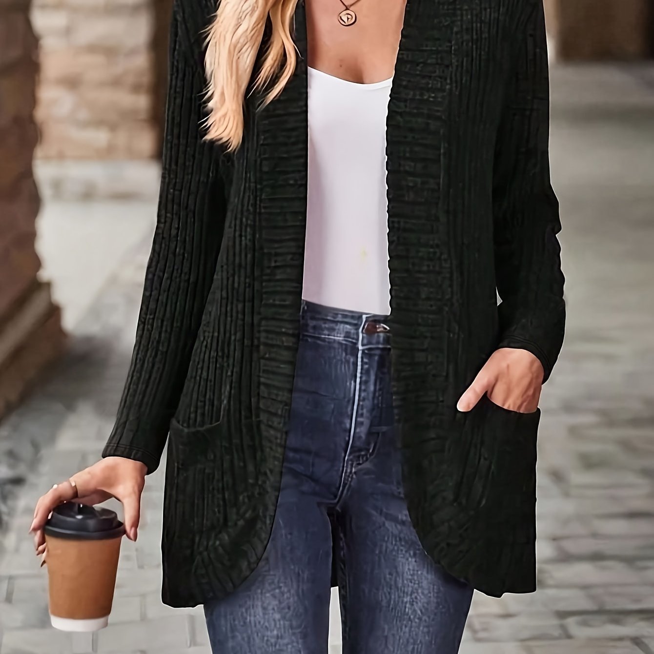 Plus Size - Plus Size - Plus-size Women' Color Long-sleeve Cardigan From Europe And America