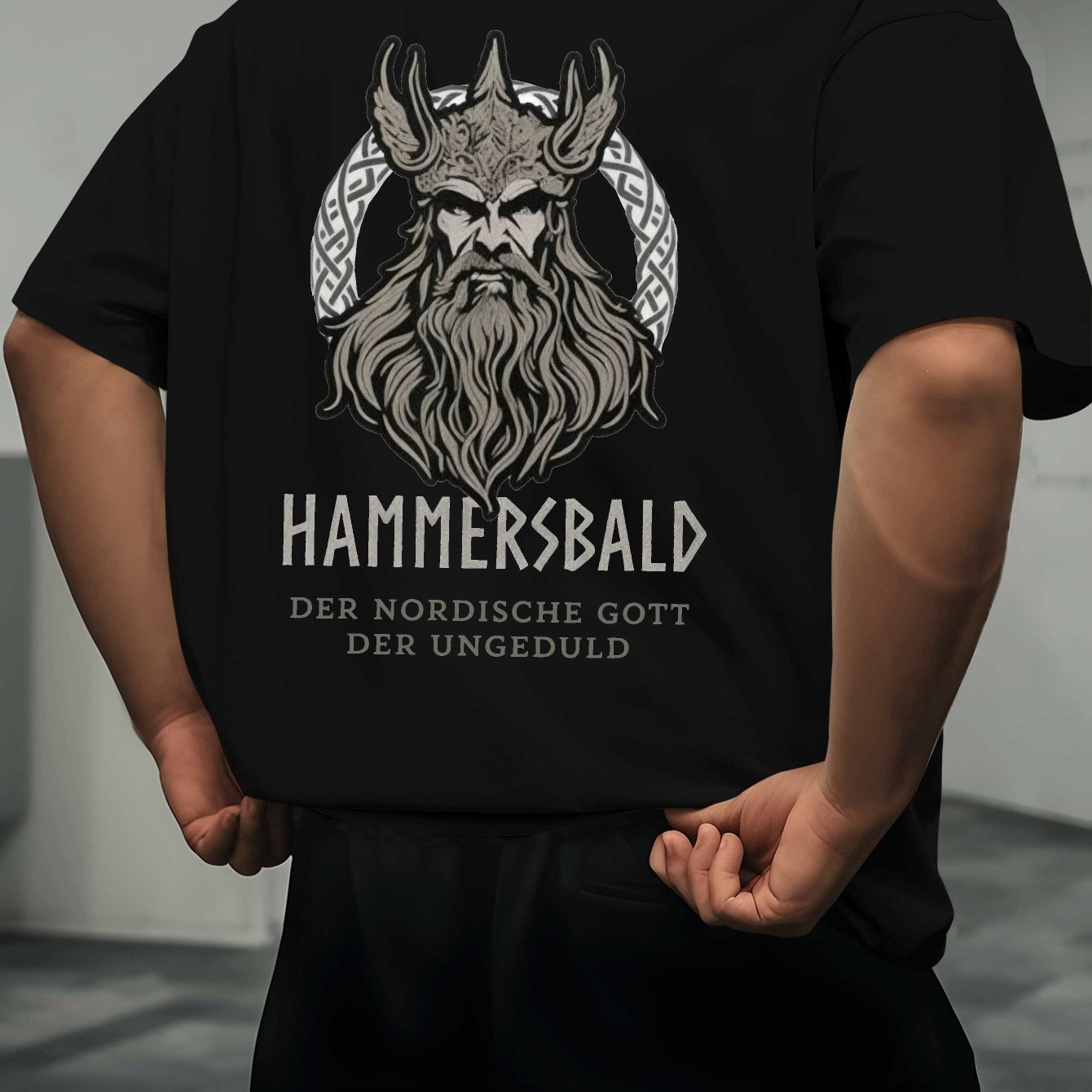 TEMU Hammersbald Herren XXL Sommer Kurzarm T-Shirt – Oversized Loose Fit Casual Rundhals-Shirt mit Druck (Hammersbald Branding), Atmungsaktiv für