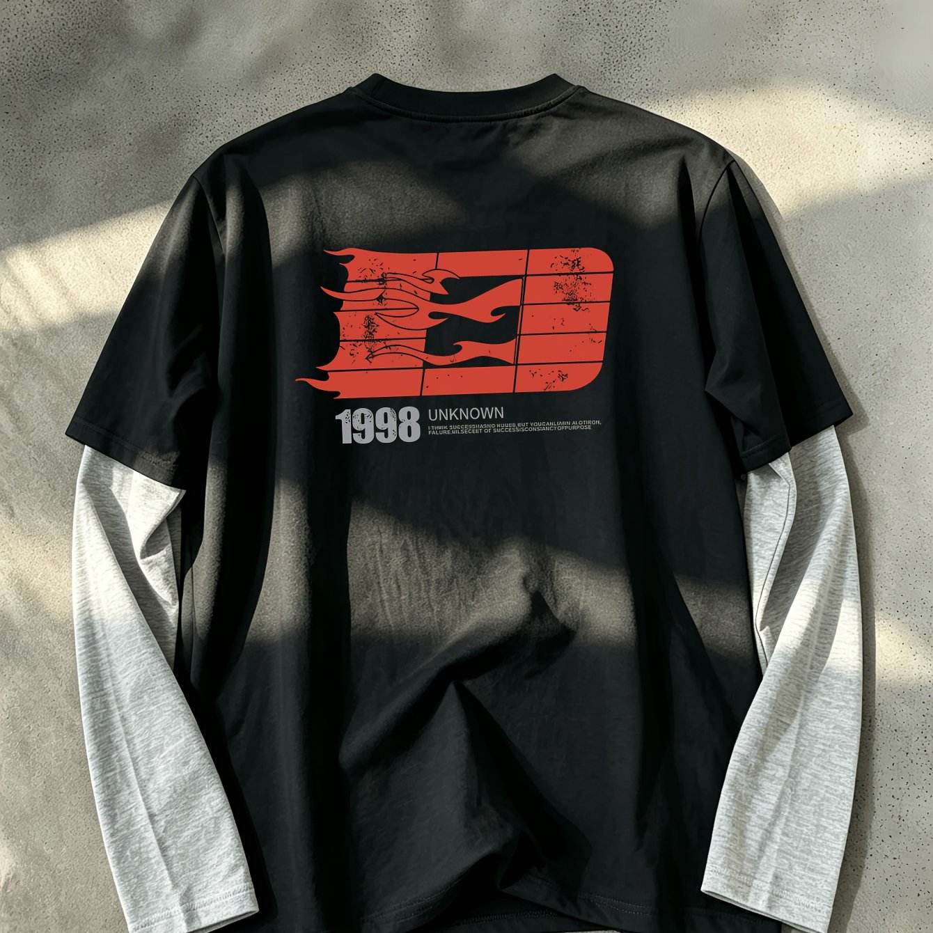 TEMU 1pc/autumn New Style/one-piece Color-block Round Neck Long Sleeve Men's T-shirt/soft Fabric/suitable For Casual , Daily Wear, Dates