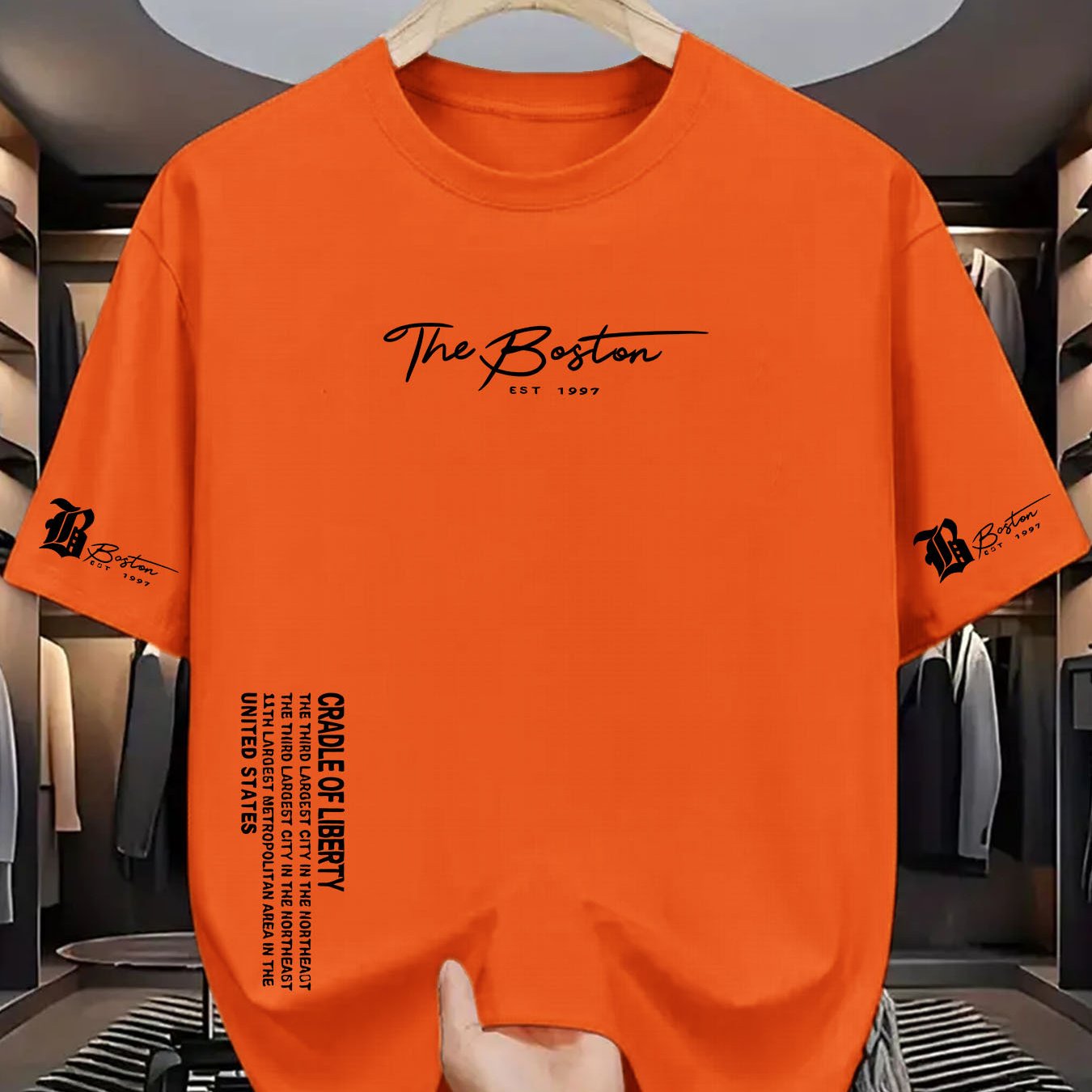 TEMU 1997 T-shirt à col ras du cou pour homme, un design simple et , un T-shirt polyvalent et