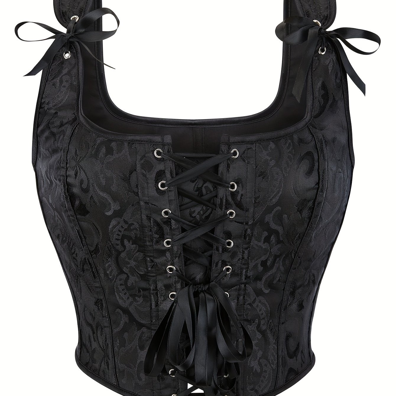 E-shop Korsett-, klassischer Jacquard-Mode-Bandeau-Body, Damen-Muschel-Top mit doppelten Spaghettiträgern, Weste mit Schnürung am Rücken für