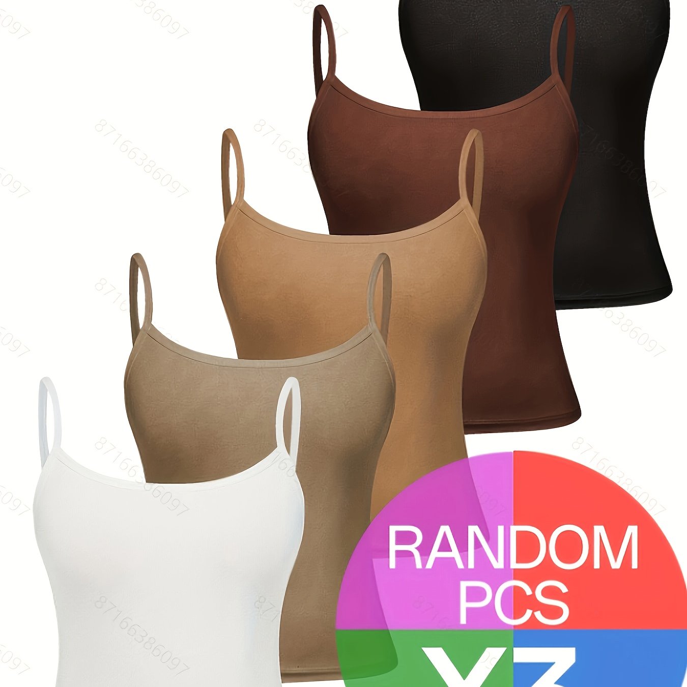 Image of Random 3pcs Round Neck Camisole Base Layer Women's Inner Wear For Winter And Autumn And Summer Wear