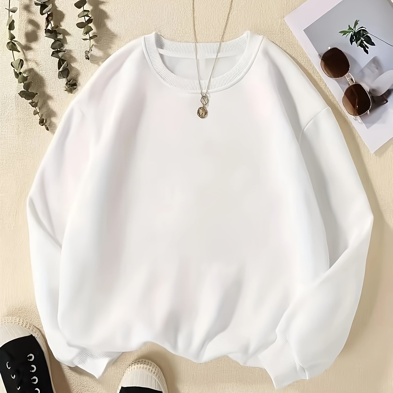 TEMU Fashionable Fleece Sweatshirt For Spring And Autumn