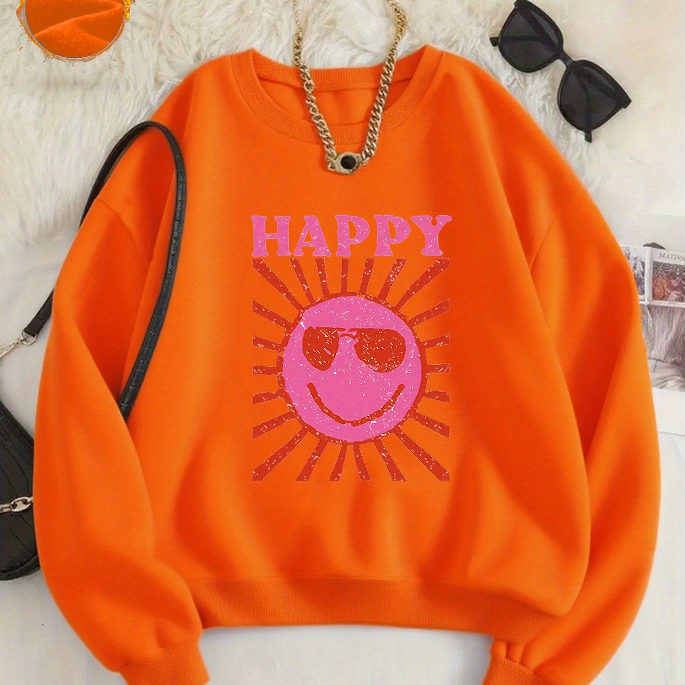 TEMU Pattern-printed Sweatshirts, Autumn And Neck Casual Sweatshirts, Women's Clothing.