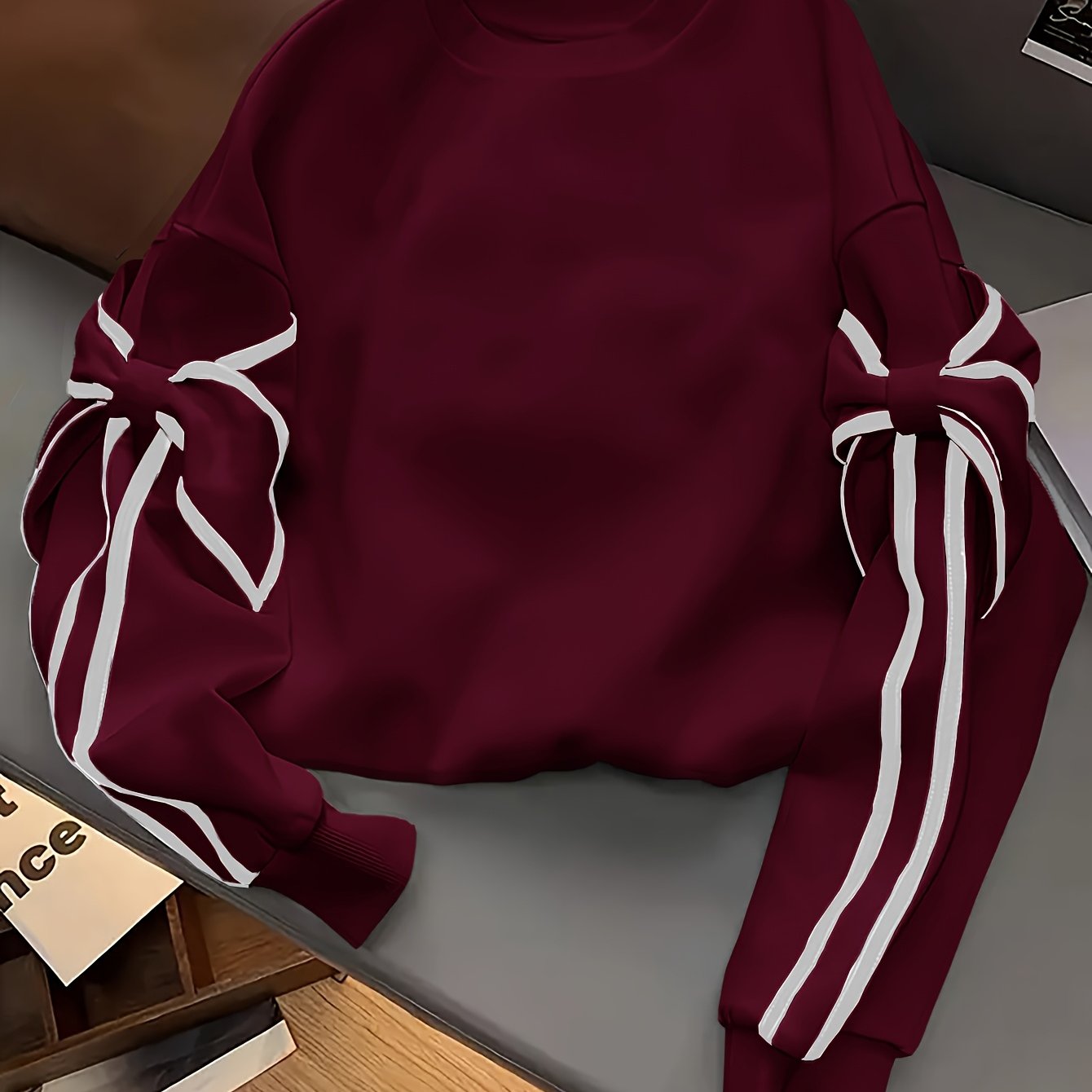 TEMU Autumn And European And American Women's Clothing Design Sense Long Sleeve Round Neck Sweatshirt