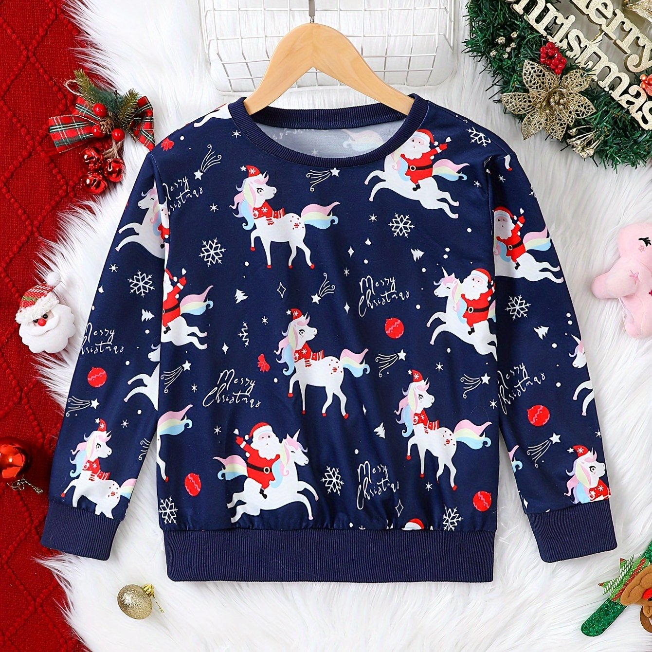 Girls christmas hotsell unicorn jumper