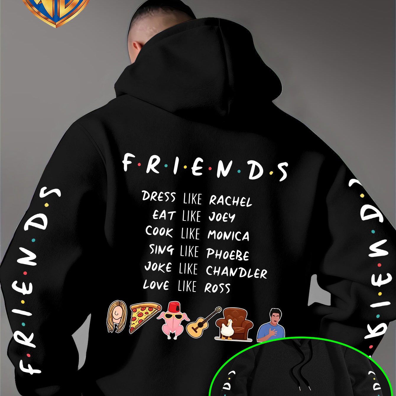 TEMU " Character Graphic Print - Men's Fashion Hoodie Sweatshirt With Sleeve Print Design, Kangaroo Pocket, And Drawstring Hood, Suitable For Daily