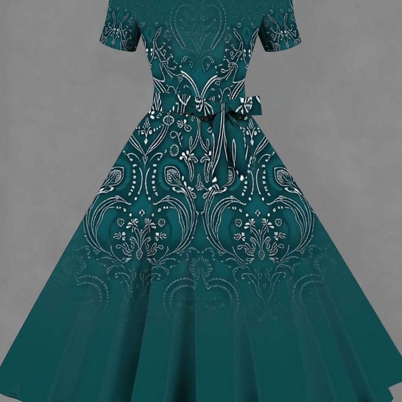 Image of Summer Elegant Fashionable Comfortable Women's Dress French Square-neck 3d Dress New High-waist Long Skirt Stunningly Beautiful For Daily Wear, Parties, Weddings, And Shopping