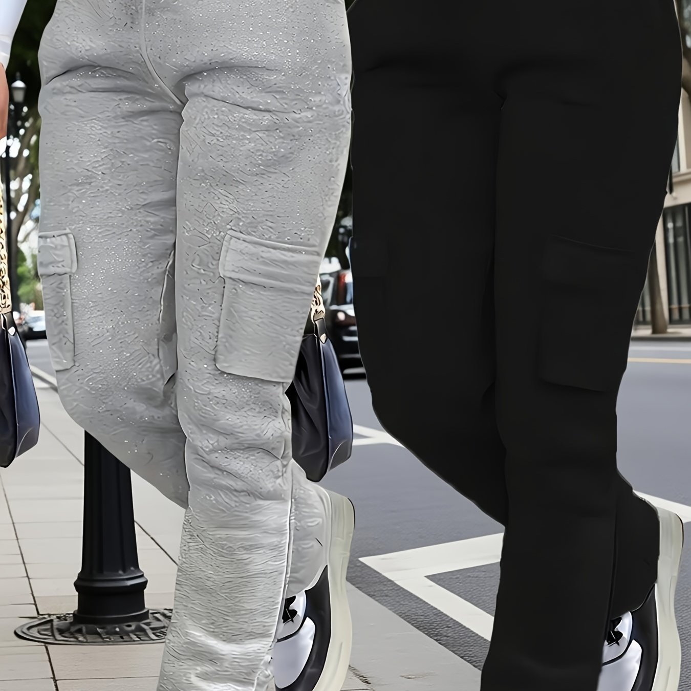 Xgzk5117 Fashion Women's Casual Multi-pocket Fleece Unprinted Solid Color Long Pants 2pcs Set