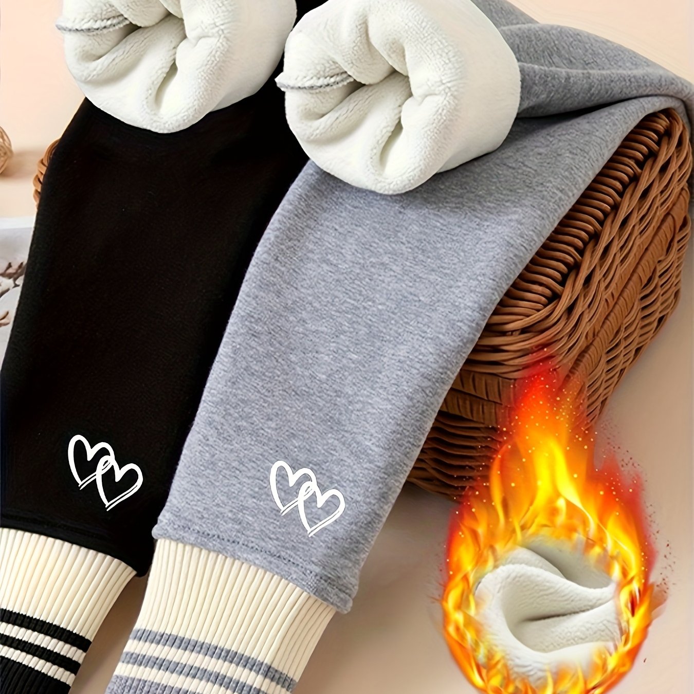 Image of Girls' Thermal Leggings For Autumn And Winter, New Style, Thickened And Warm, Tapered Pants For Older Children