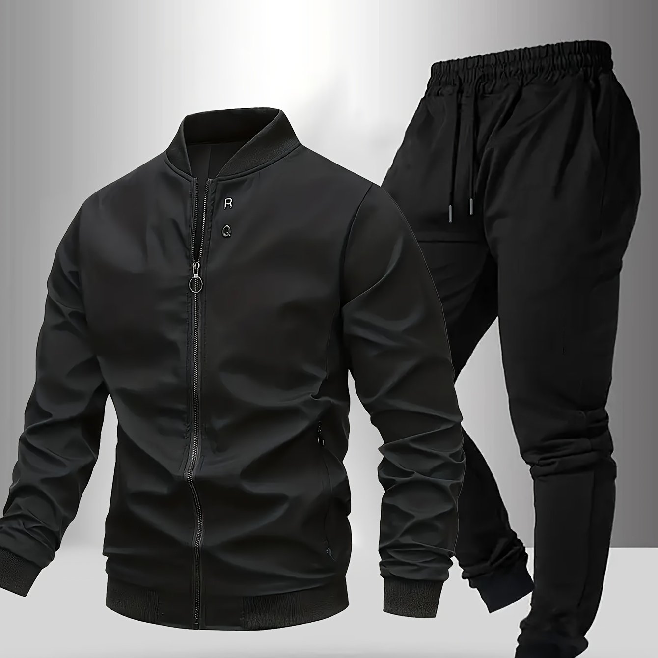 [maigiqi] Casual Set Men's Spring Autumn Easy Athletic Two-piece Outfit Collar Jacket