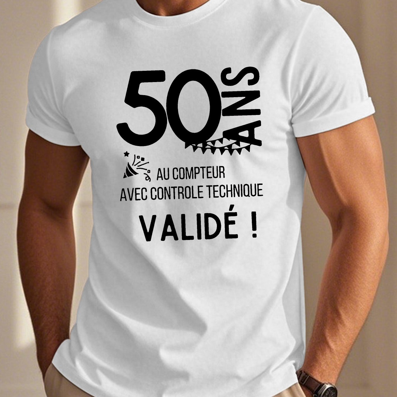 TEMU T-shirt humoristique français pour homme à manches courtes, haut d'été