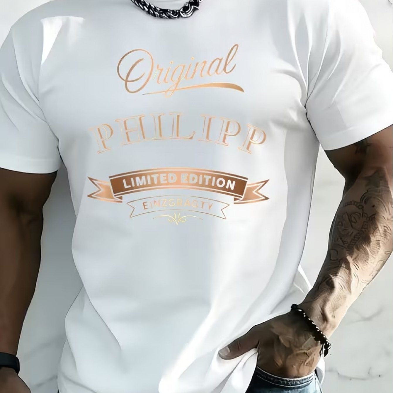 TEMU Men's T-shirt, Edition Text Print Short Sleeve, Street Trendy Style Outfit
