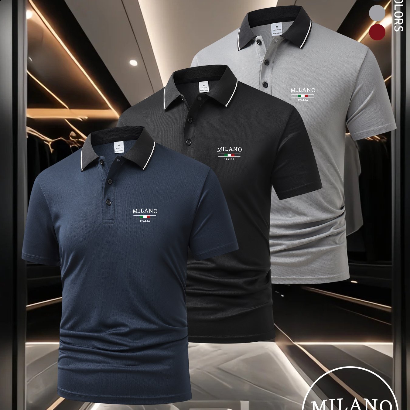 TEMU 's 3pcs Shirt Set, Print, Breathable And Comfortable Fabric, Suitable For Leisure, Outdoor Sports, Business Dinners And Gatherings, Easy And