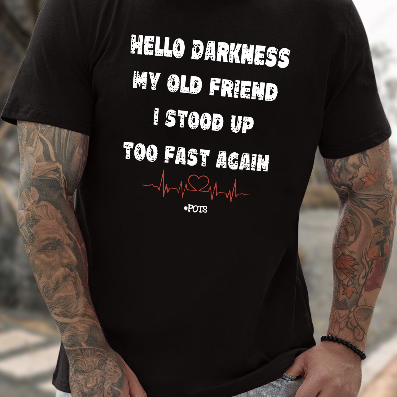 TEMU Salut Obscurité, Impression Graphique de Lettre, Haut Créatif Pour Homme, T-shirt Décontracté À Manches Courtes Col Rond, Vêtements Pour Homme