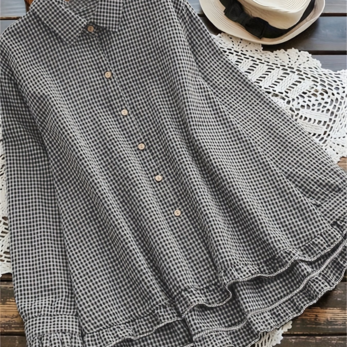 Loose Cardigan With Front Button Closure And Hem Shirt