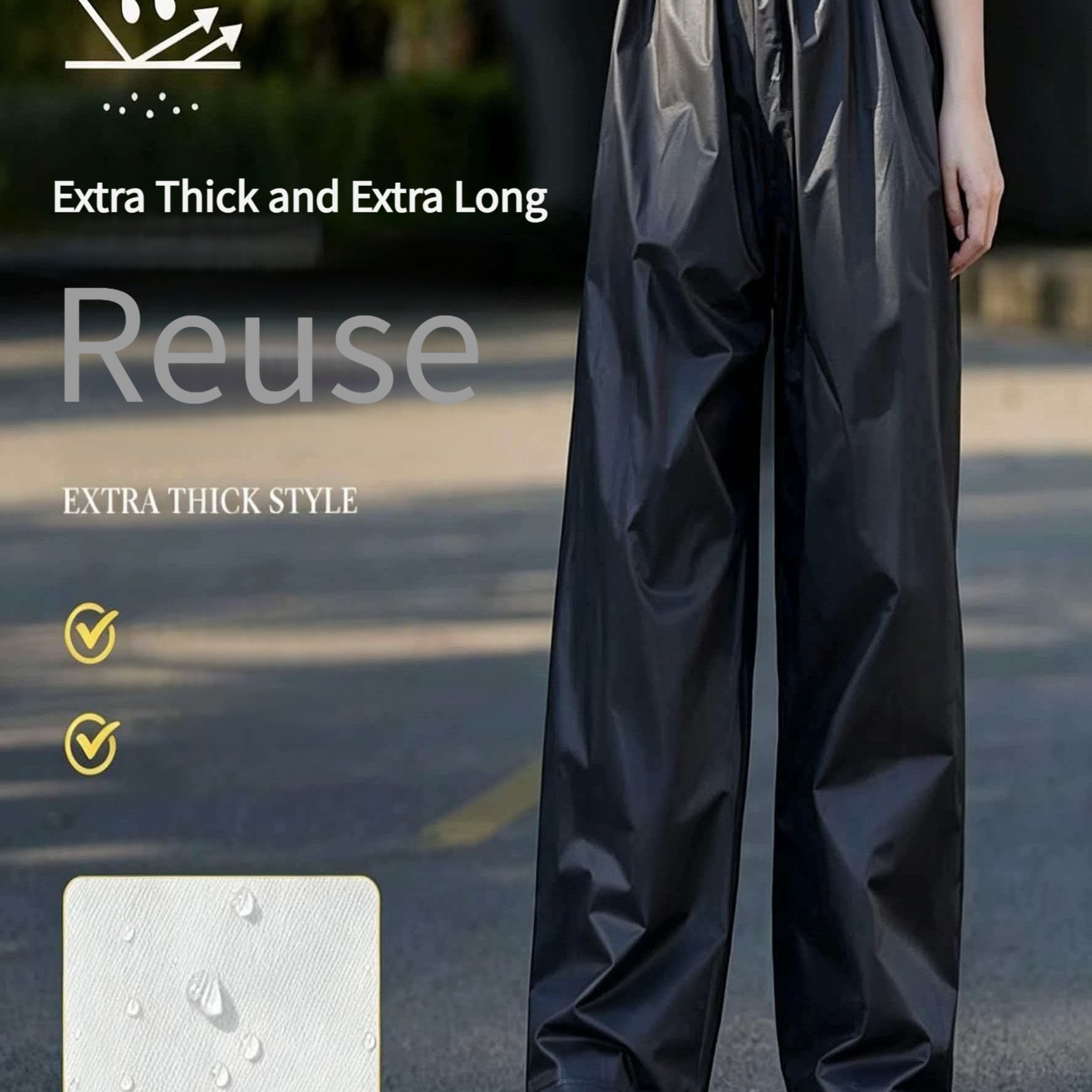 TEMU And Wide Rain Pants, Portable Wide-leg Rain Pants, Cycling Hiking Plus Size Rain Pants