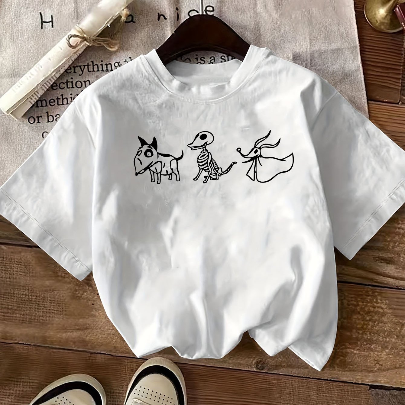 TEMU Y2k Humorous Geometric Pattern T-shirt, Round Neck Women's Casual Top For Spring And Summer