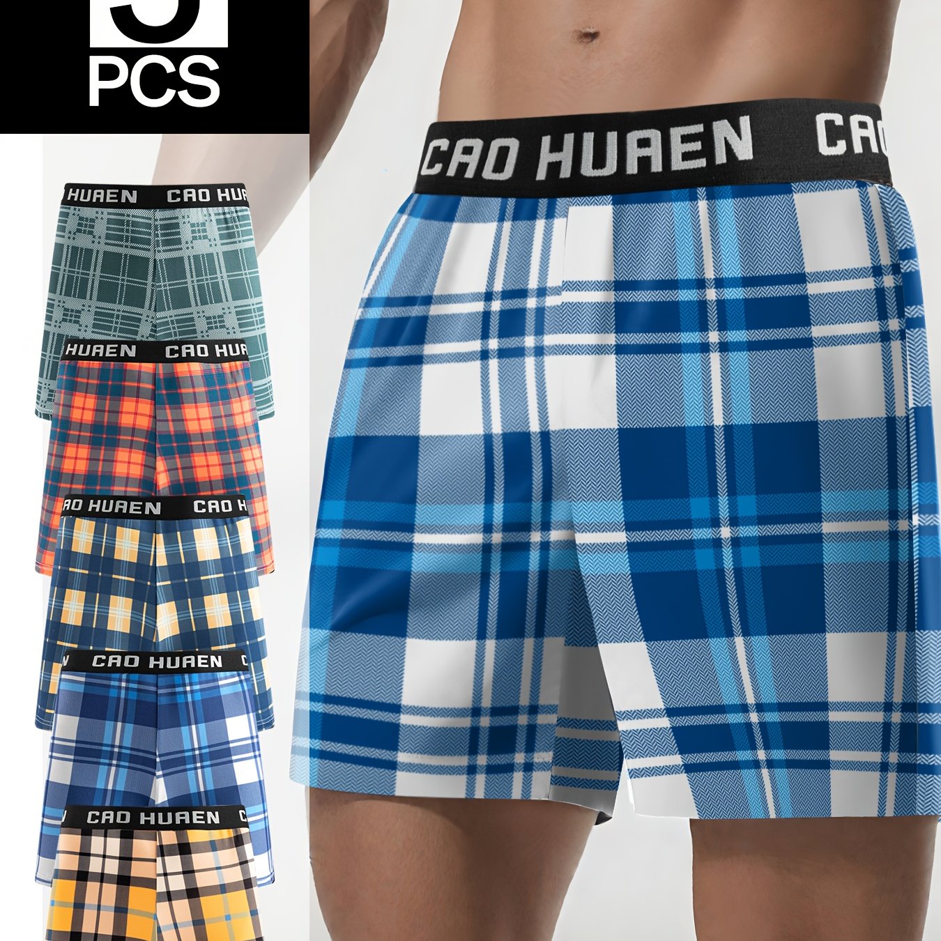 Image of 5-pack Men's Long Boxer Briefs - Full Coverage Underwear With Geometric Patterns, Non- -fit Briefs, Pack For Daily Wear (5 Individual Packs Value) - Medium-stretch Fabric, Style 2025 New Release