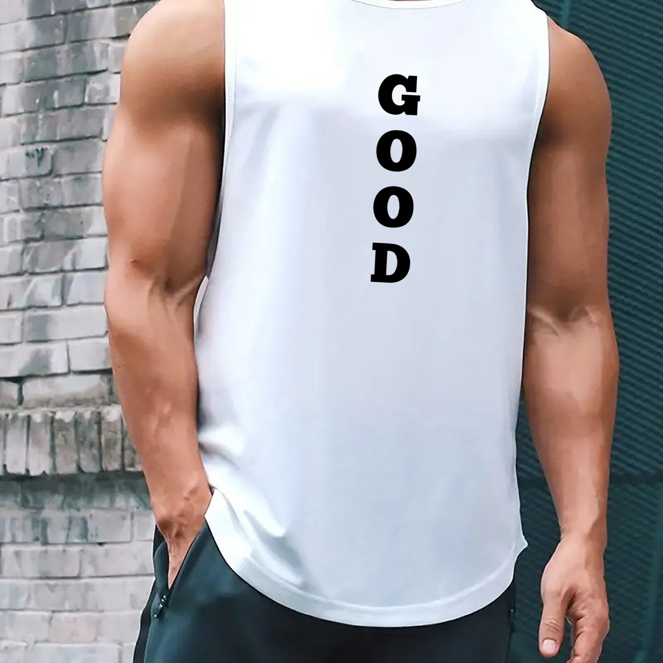 TEMU Men's Summer Fitness Tank Top With Breathable, Moisture-wicking Fabric, Featuring A Loose Fit And Quick-dry , Ideal For Training, Plus Size
