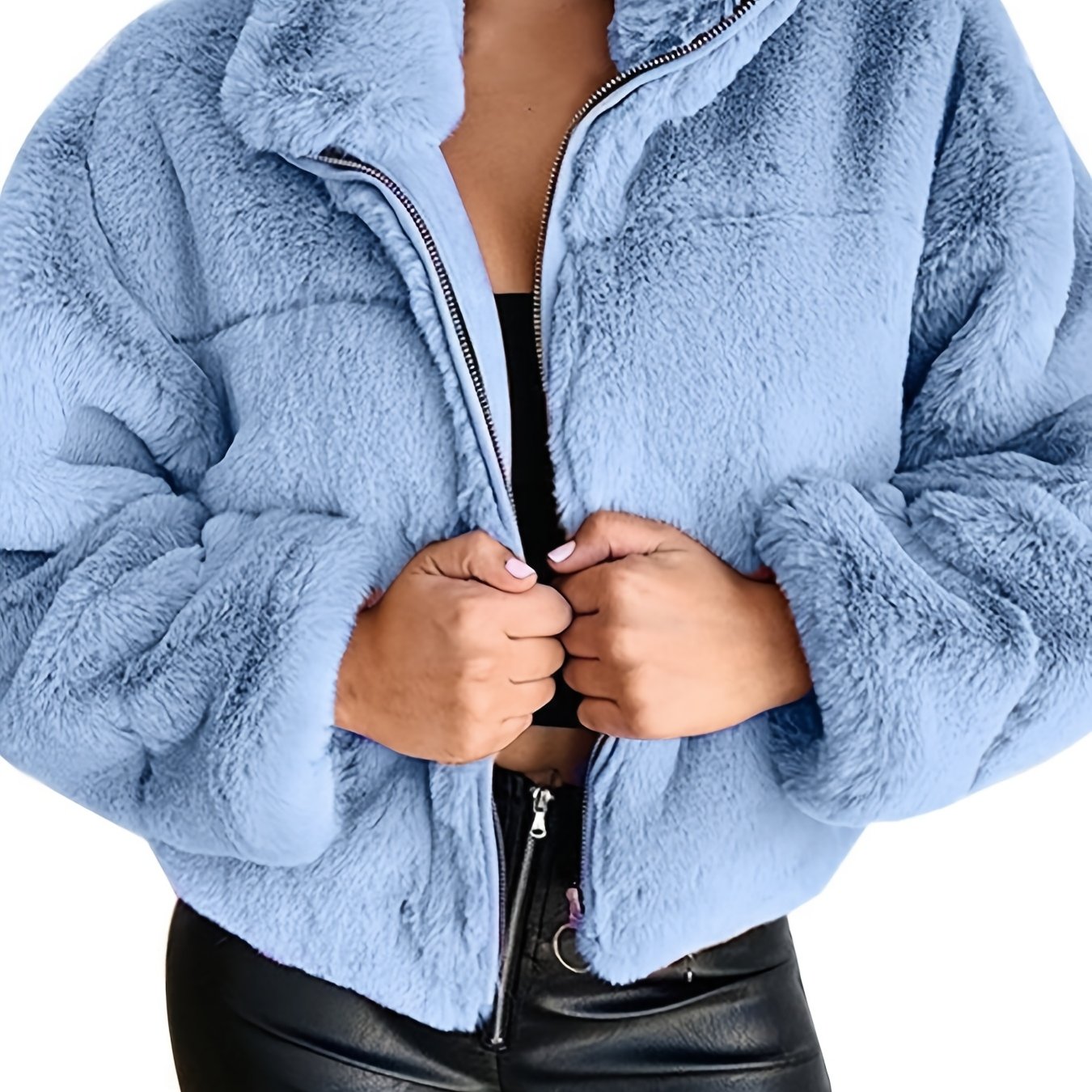 2026 Hot Women Autumn Winter Warm Zip Cardigan Outerwear, European Style