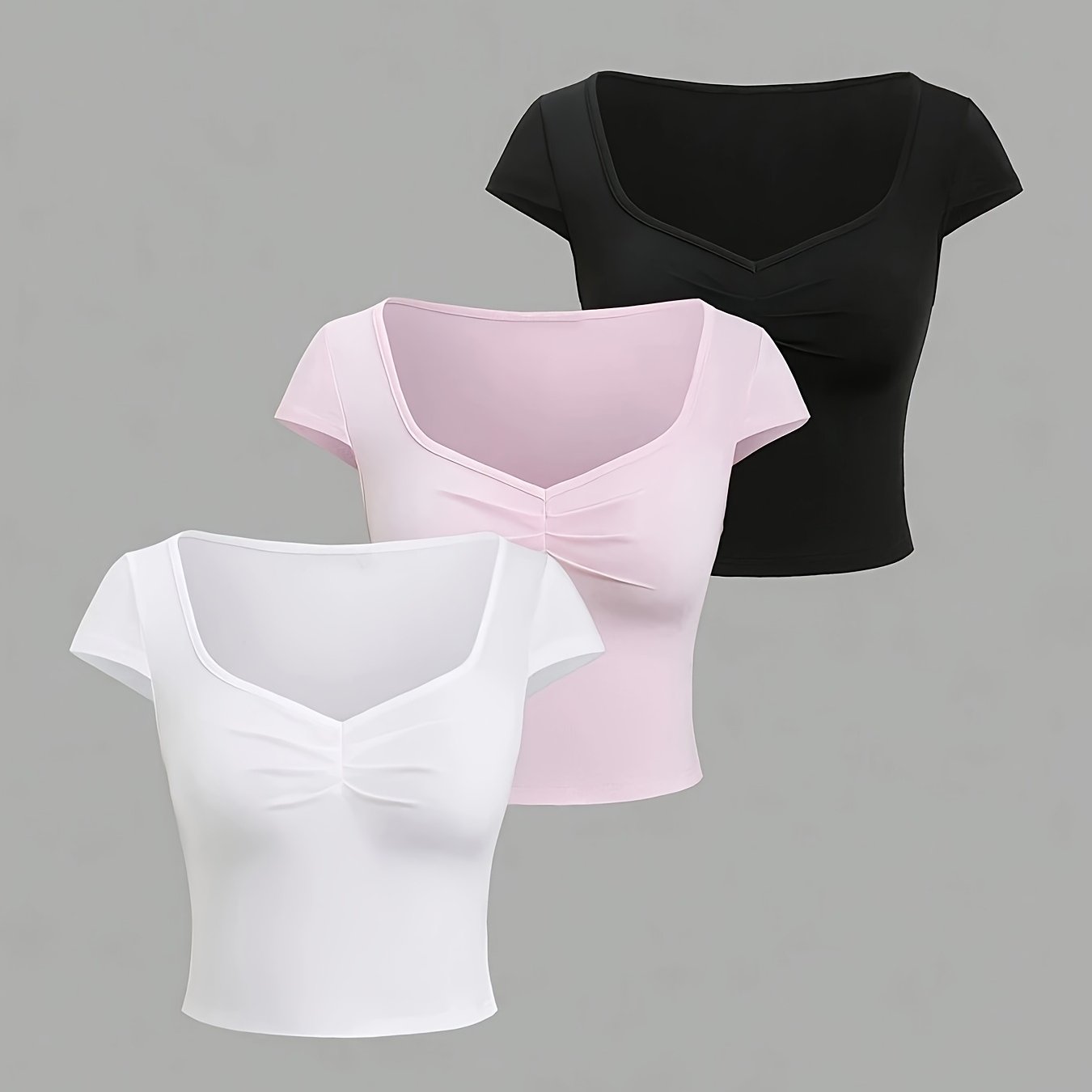 3 Women's Casual T-shirts, Summer Apparel For Ladies