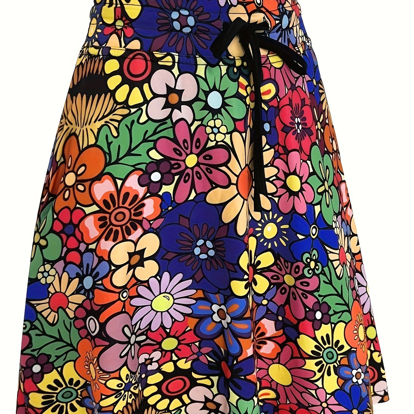 TEMU Falda pantalón con estampado completo, cintura con cordón, y deportiva para y verano, ropa de mujer