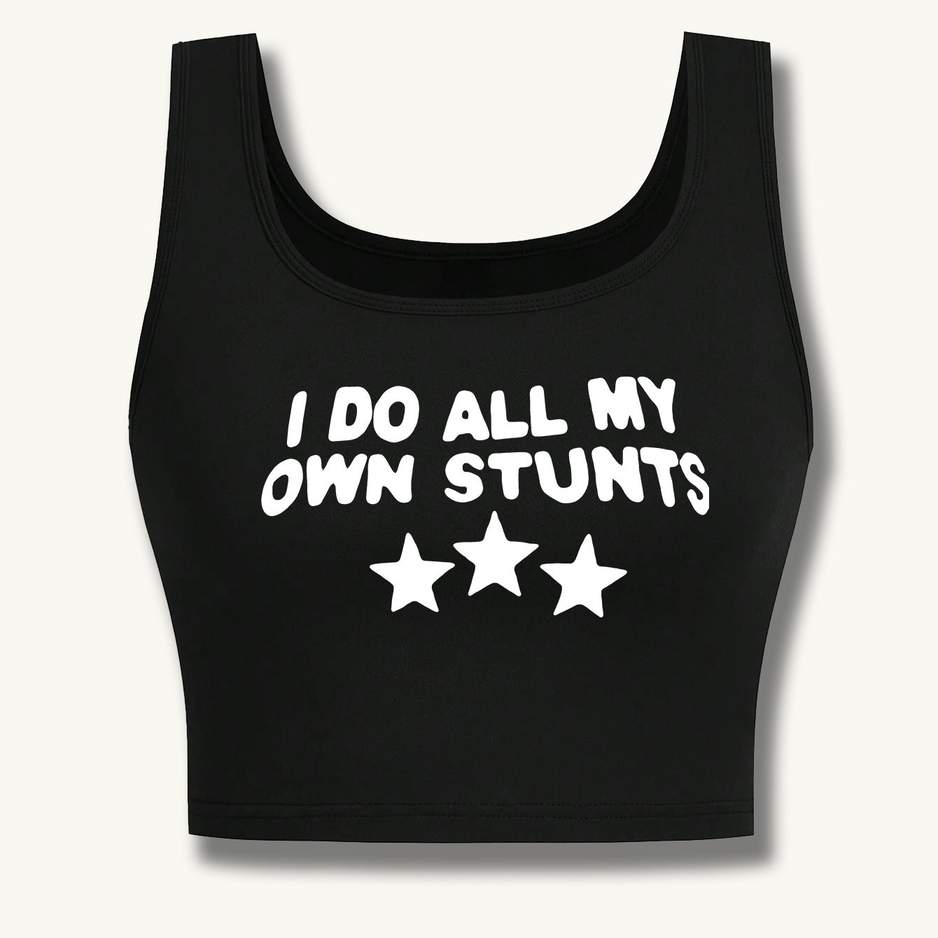 TEMU Completed All The Alphabet Print Women's Beautiful Sexy Deep Scoop Neck Seamless Sleeveless Short Vest, Slightly Elastic, Comfortable, Suitable