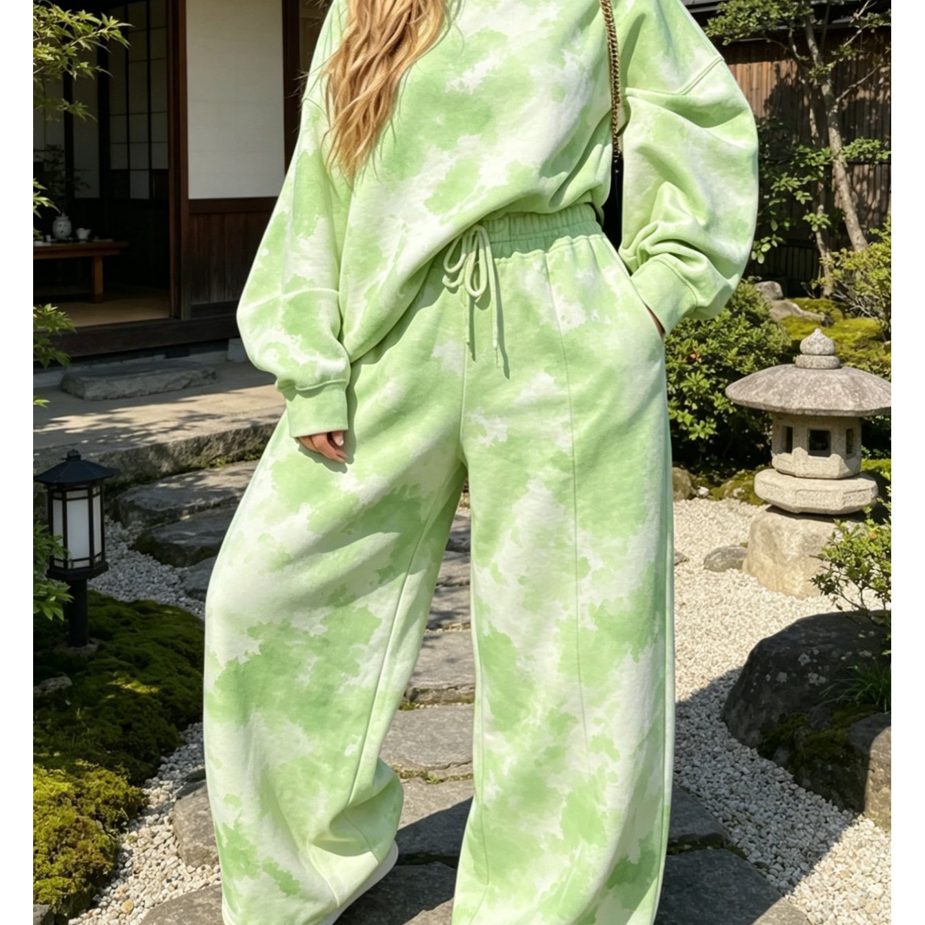TEMU 2026 New Plus Size Casual Outfit For Women: Round Neck Loose Sweatshirt High Waist Wide Leg Sweatpants Two-piece Set. Relaxed Style Versatile