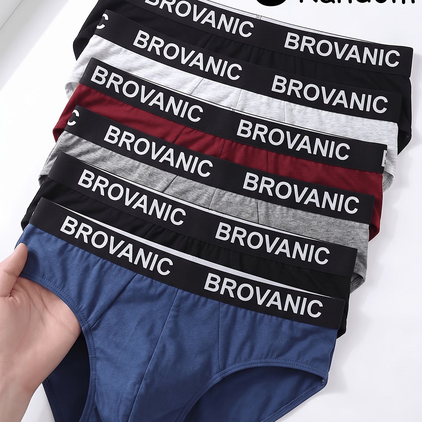 TEMU [brovanic]6-pc Random Color Men's Briefs – Soft, -friendly, Seamless, Breathable And Comfortable, Ideal For Casual Or Sport Wear