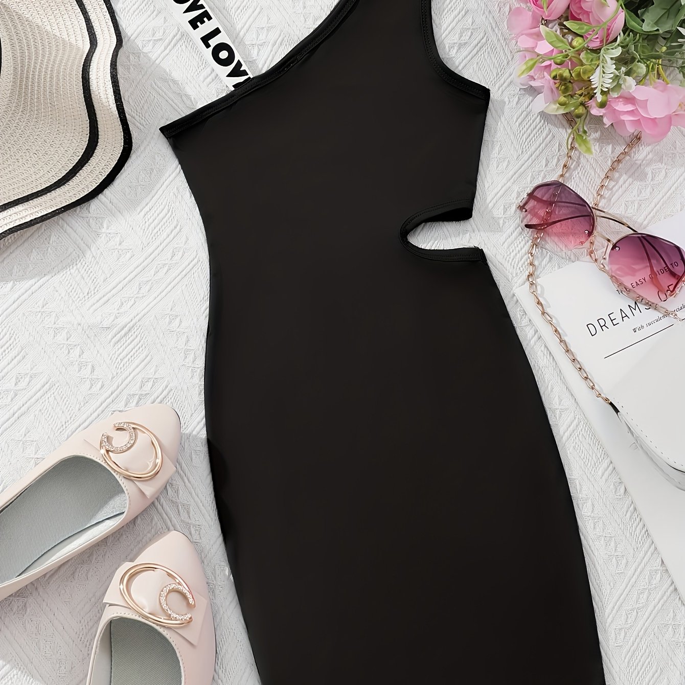 Spring Summer Fall 's And ' Casual Fashion Off-shoulder Sleeveless Dress