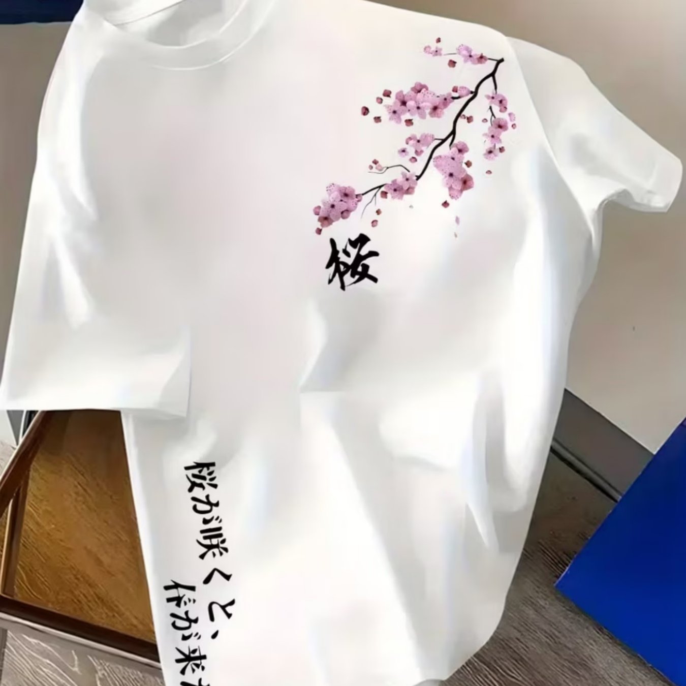 TEMU Men's Floral Print T-shirt - Vintage Hip Hop Style, Soft And Breathable, Vibrant Cherry Design, Crew Neck, Short Sleeve Summer Shirt, Hip Hop