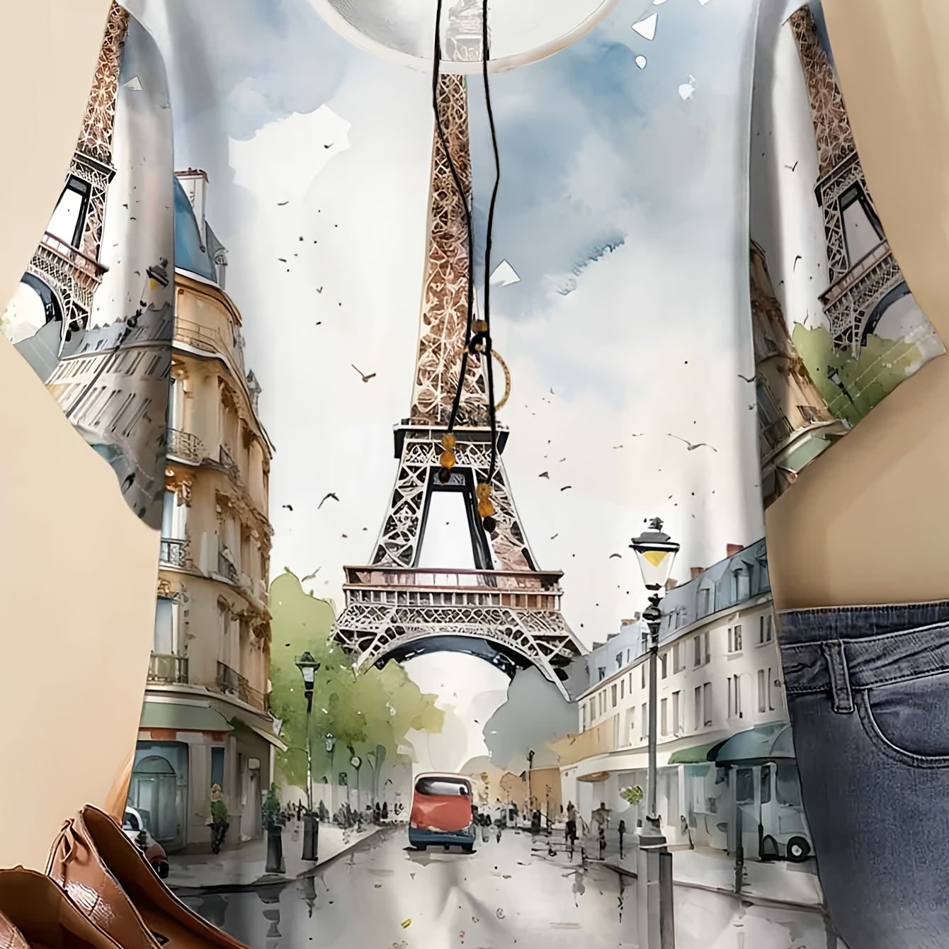 TEMU Women's Plus-size Loose Short-sleeve T-shirt With Print, Perfect For Summer Casual Wear, Featuring A Stylish And Versatile