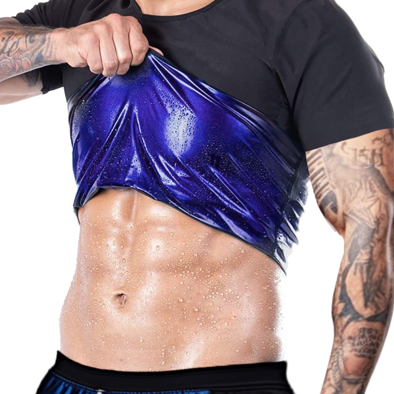 TEMU 2026 Traje de Sauna para Hombre, Camiseta de Compresión de Manga Corta con Cuello , Camiseta Deportiva para Uso Diario y en el Gimnasio