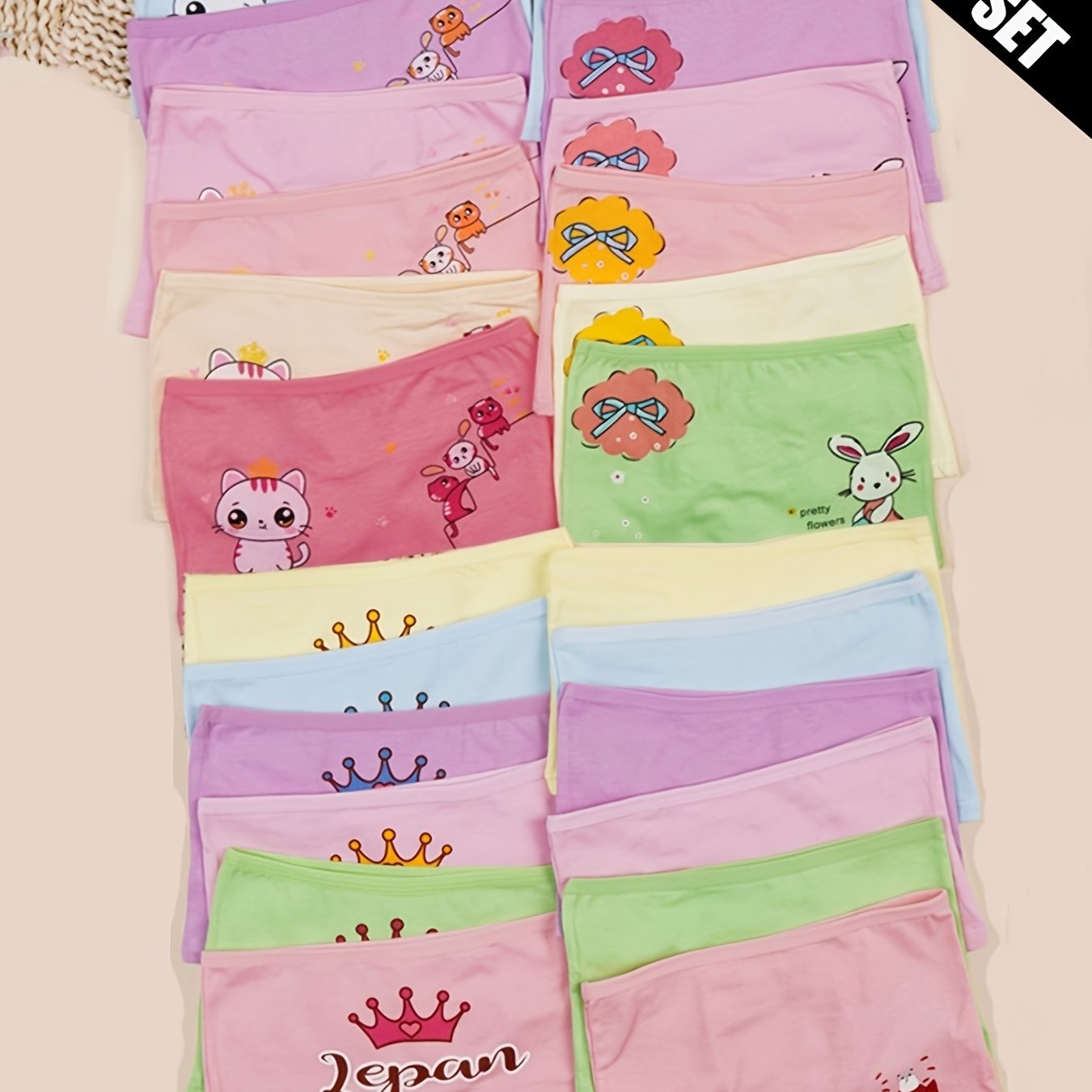 12pcs Girls' Underwear, Cartoon Animal Print, Soft Comfortable Breathable Kids' Briefs, Stretchy Preppy ' Panties