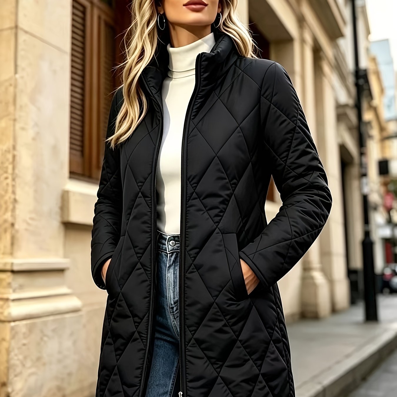 TEMU 2026 Autumn Winter New Women's Fashion Dress Mid-length Loose Warm Coat Women