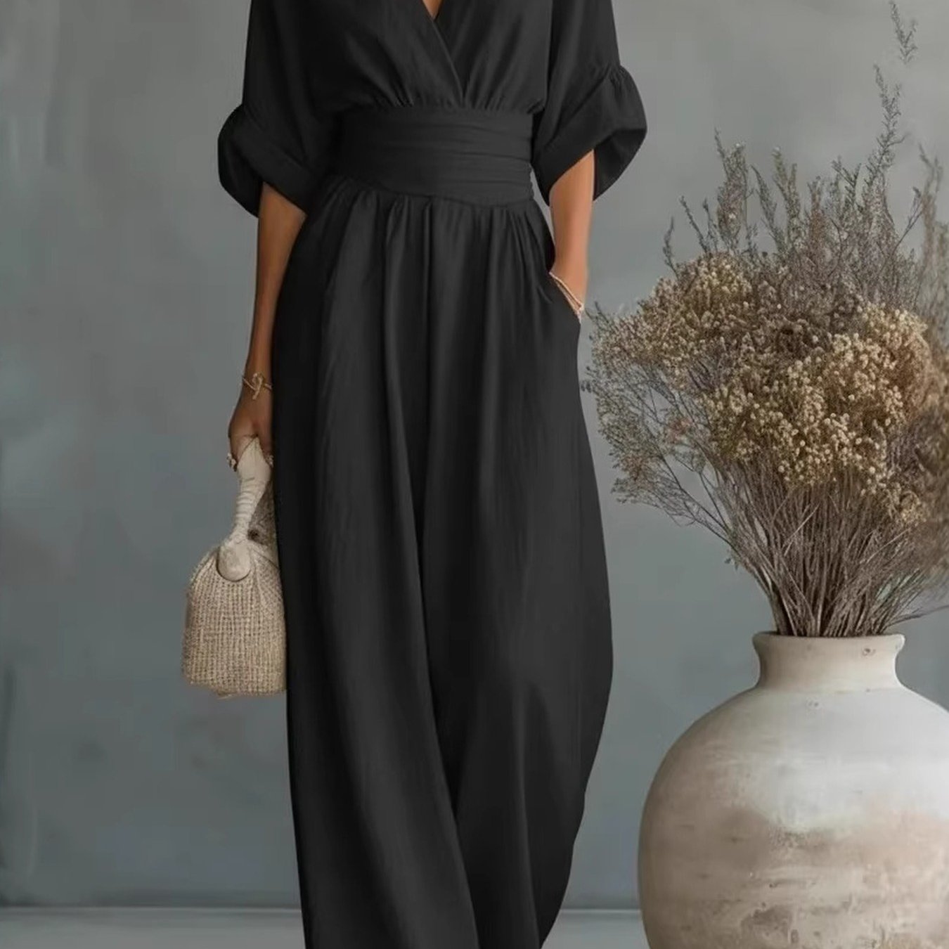 Women's Casual Retro Jumpsuit With , Perfect For Stylish Autumn And Winter Outfits