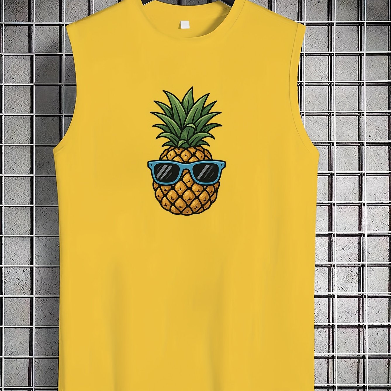 TEMU Spring And Summer Tank Tops Featuring Style, Print For Young Men, Perfect For Casual Wear With A Round Neck