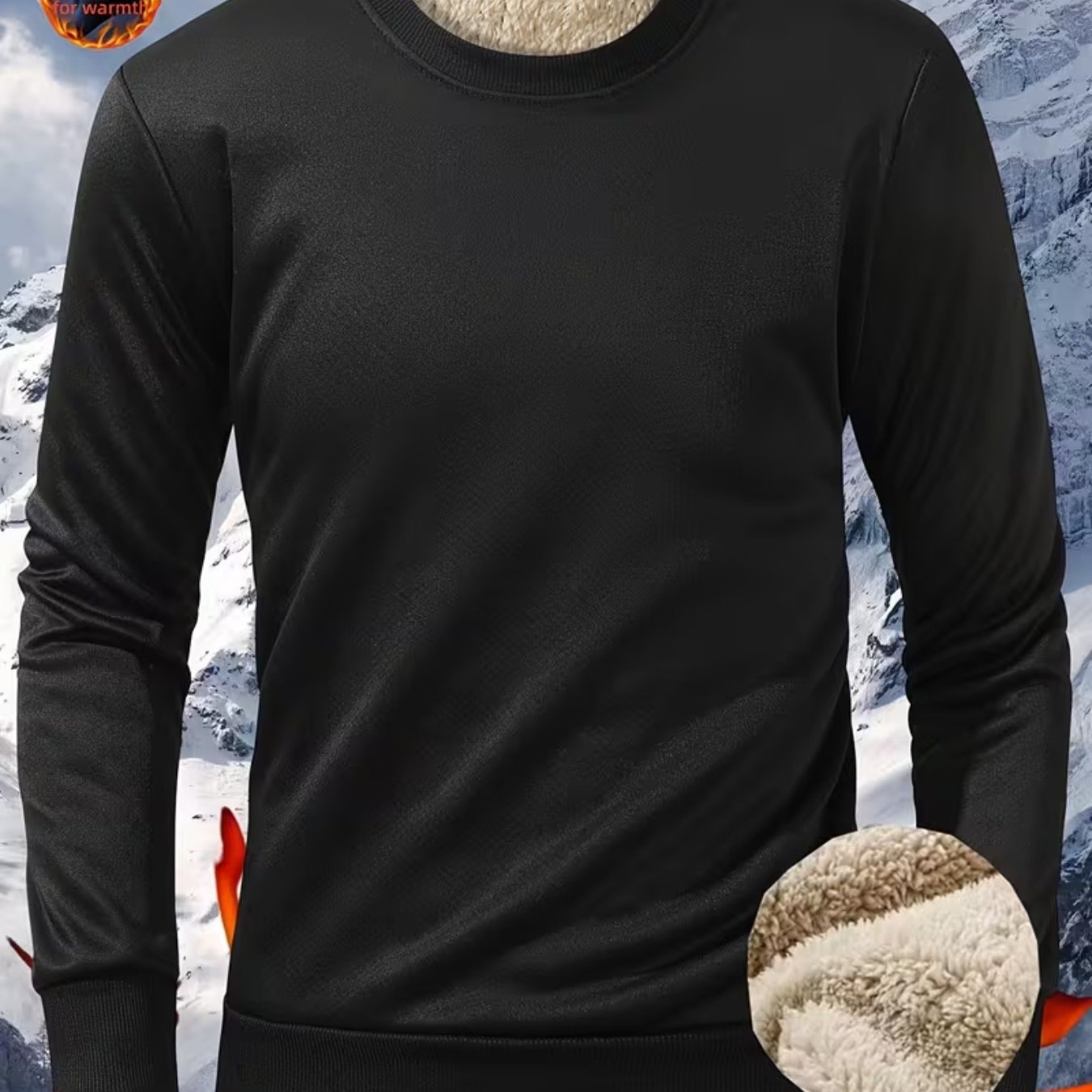 TEMU 1pc Autumn Winter Fleece Thick Warm Top, Fleece Warm Long Sleeve Casual Sports Autumn Winter Top, Outerwear And Inner Wear