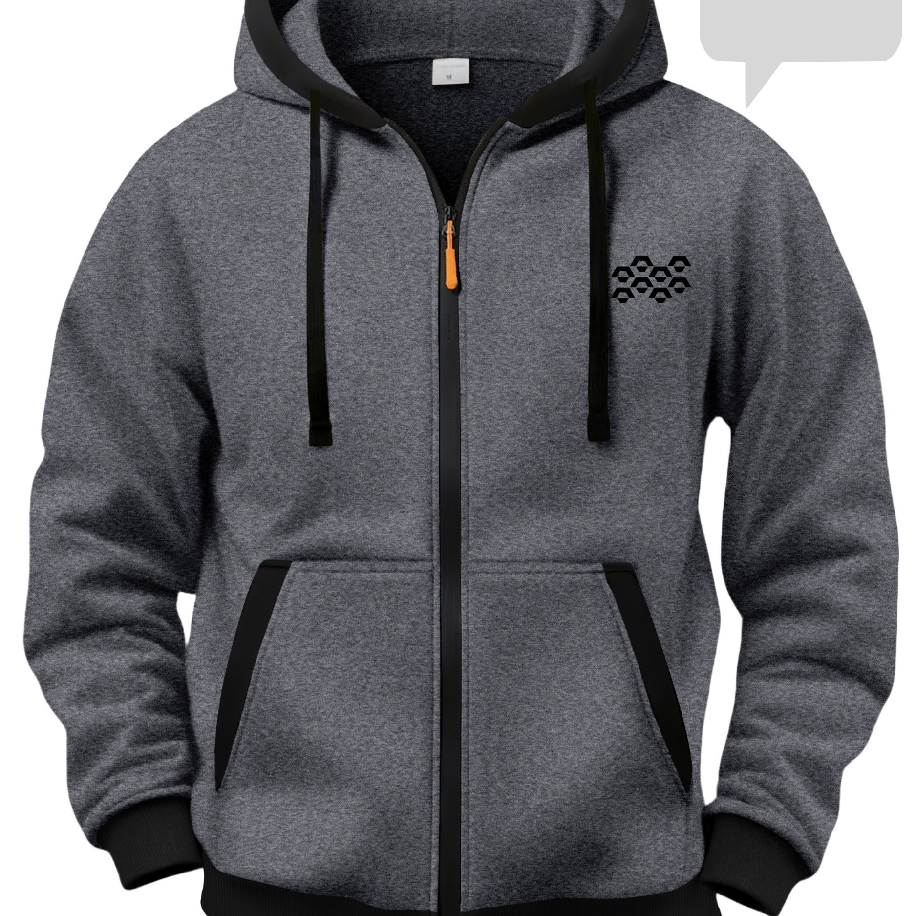 TEMU Men's Color-block Hooded Cardigan, Preppy Style Sweatshirt, Casual Fashion Jacket, Geometric Honeycomb , Fleece-lined Warm Autumn And Winter