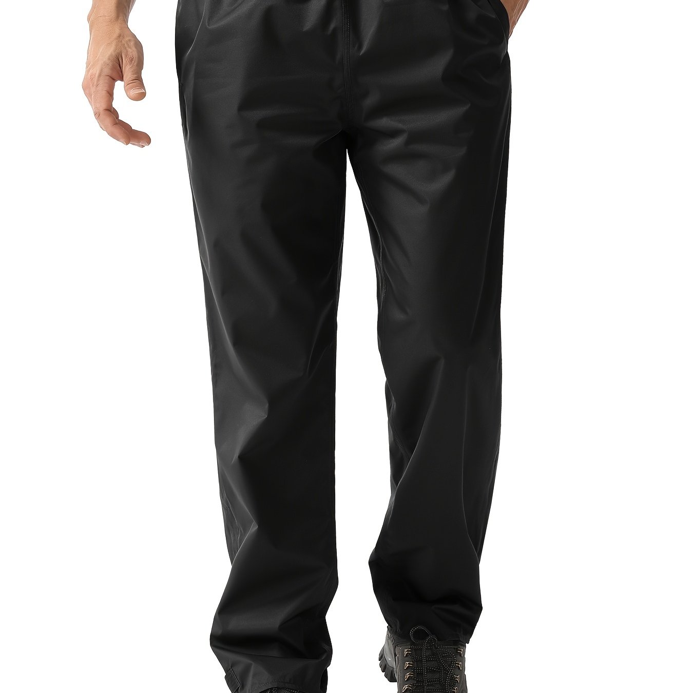 TEMU Men's Waterproof Rain Pants Lightweight Windproof Outdoor Rain Pants For Hiking, Fishing, And Golfing