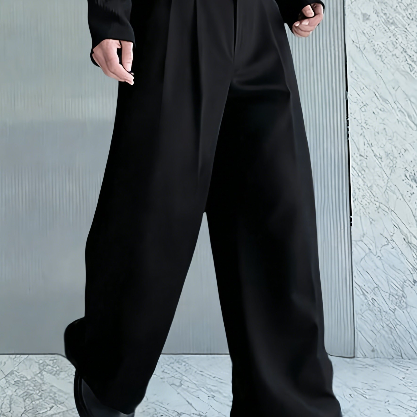 TEMU Men's Black Business Casual Dress Pants