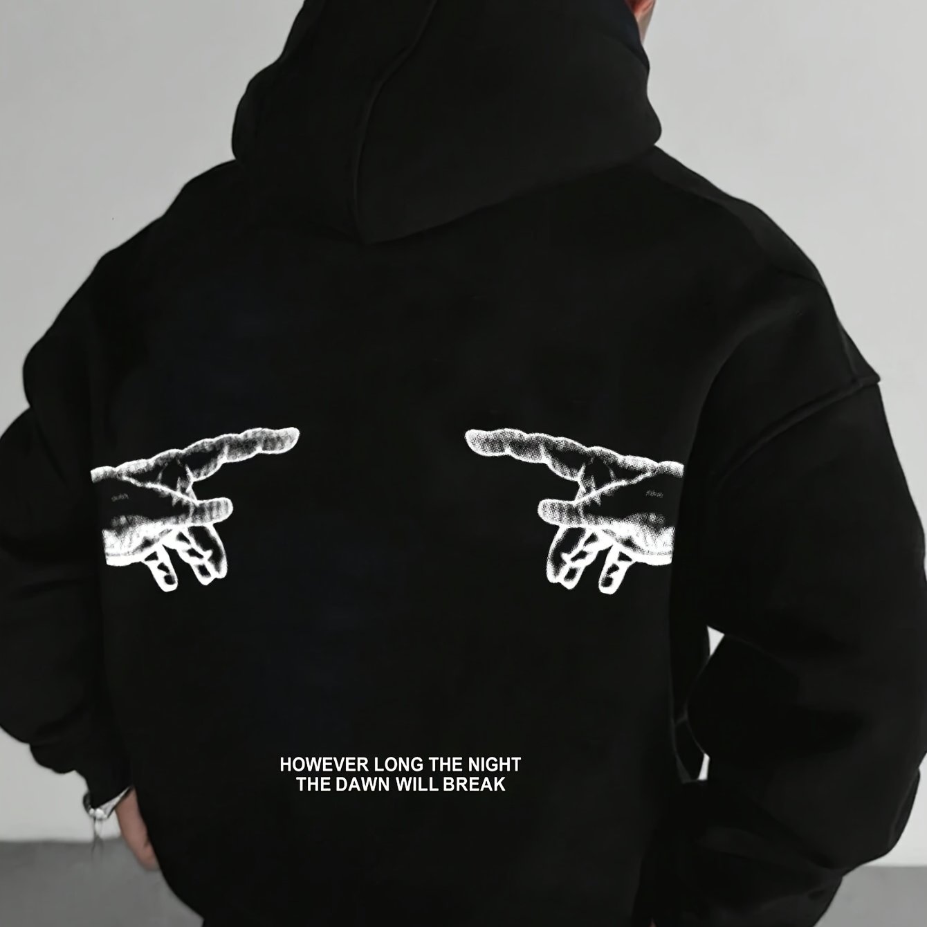 TEMU Men's Autumn/winter Essential Versatile Fingerprint Print Minimalist Sporty Casual Sweatshirt