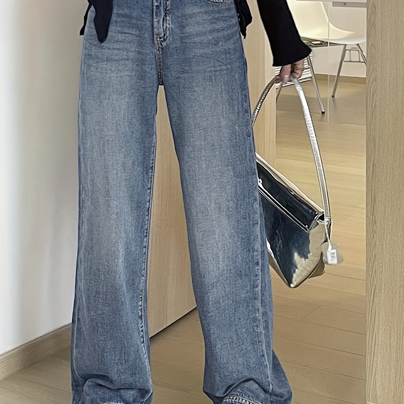 DARK BLUE BAGGY JEANS WITH SIDE POCKETS